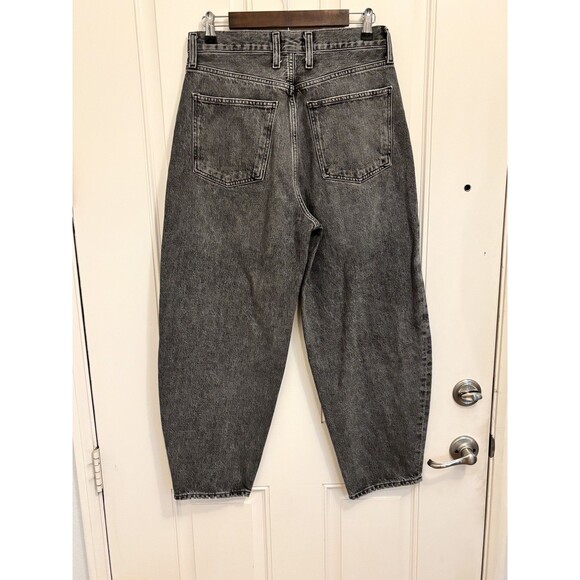 Agolde Balloon Jeans Ultra High Rise wide Tapered 29 black Acid Wash Women denim - Picture 2 of 8